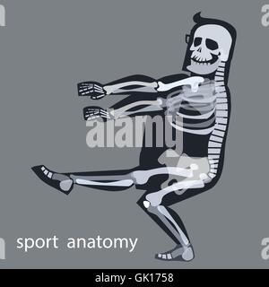 Anatomie squelette sport gymnastique masculine Illustration de Vecteur