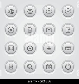 Social media icons set de Movie Network et le microphone d'égaliseur Illustration de Vecteur