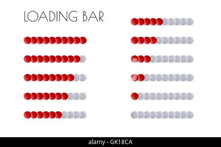 Les barres de chargement rouge Illustration de Vecteur
