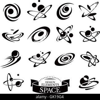 Ensemble d'icônes de l'espace abstrait vector illustration Illustration de Vecteur