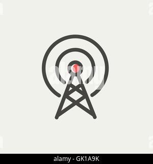 L'icône de la ligne fine d'antenne Illustration de Vecteur