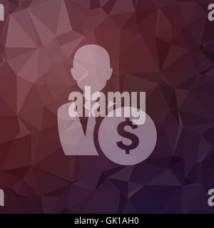 Businessman with dollar icône style plat Illustration de Vecteur