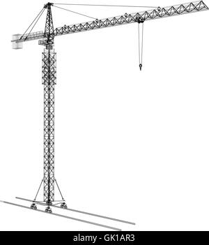 Grue de construction de la tour. Le rendu 3D de vecteur Illustration de Vecteur