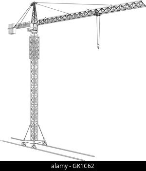 Grue de construction de la tour. Le rendu 3D de vecteur Illustration de Vecteur