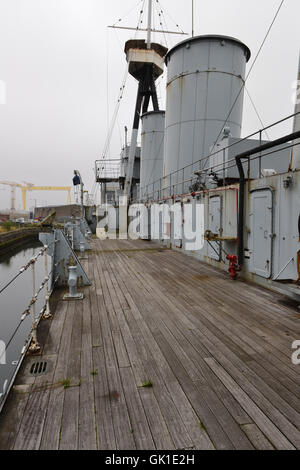 HMS Caroline amarré dans le quartier Titanic à Belfast Banque D'Images