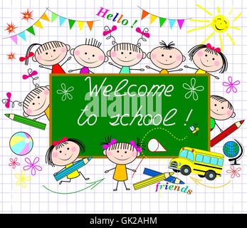 Bienvenue à l'école Illustration de Vecteur