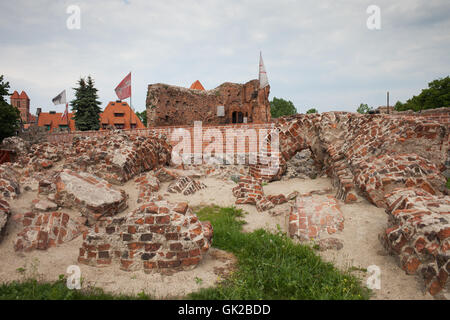 Ruines du château des chevaliers teutoniques à Torun, Pologne, ville médiévale monument datant de 13e siècle. Banque D'Images