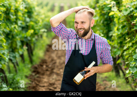 Portrait de vin sur le vignoble Banque D'Images