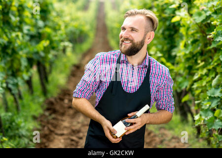 Portrait de vin sur le vignoble Banque D'Images