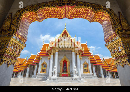 Le Temple de marbre ou Wat Benchamabophit, Bangkok, Thaïlande Banque D'Images