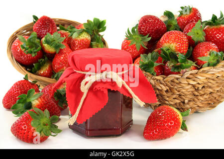 confiture de fraises Banque D'Images