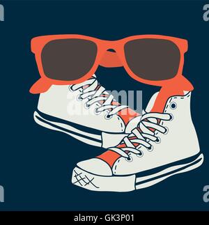 Lunettes et chaussures de Vector Illustration Illustration de Vecteur