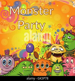 Cartoon Monstres Background Illustration de Vecteur