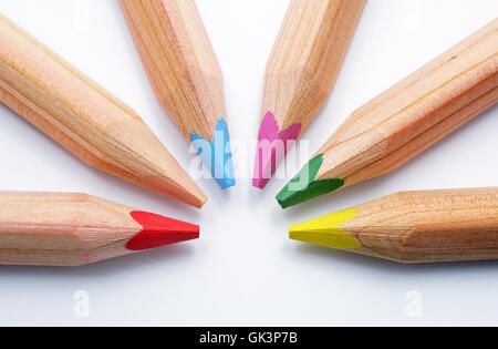 Crayons de couleur - angulaire Banque D'Images