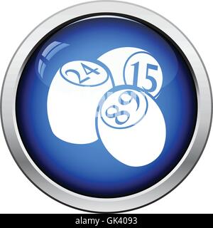 Bingo Kegs icon. Glossy button design. Vector illustration. Illustration de Vecteur