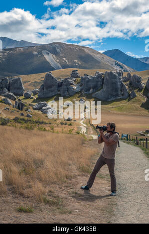 Paysage étrange de la colline du Château dans les Alpes du Sud, Arthur's Pass, île du sud de la Nouvelle-Zélande Banque D'Images