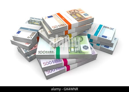 Devise euro pile Banque D'Images