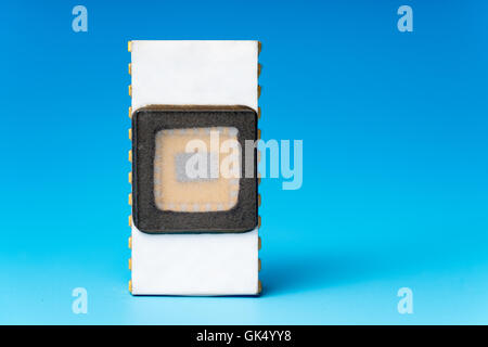 Ordinateur quantique. IC puce concept / prototype Banque D'Images