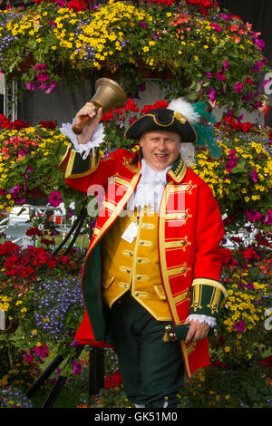 Southport crieur, Daryl Counsell au Flower Show Showground Victoria Park, 2016, Merseyside UK Banque D'Images