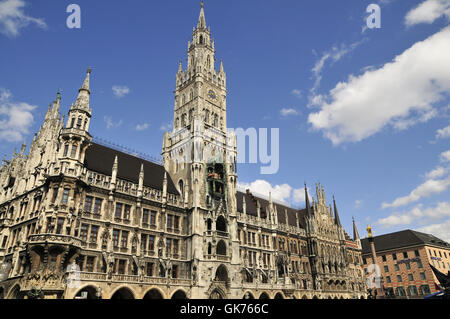 Nouvel hôtel de ville de Munich Banque D'Images