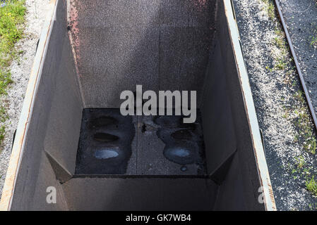 Le train de marchandises wagon vide arrêté Banque D'Images