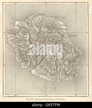 43935 Des ravins dans les cratères de la réunion Banque D'Images