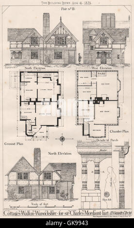 Les chalets, Walton, Warwickshire pour Sir Charles Mordaunt ; H. Gundry Archt, 1875 Banque D'Images