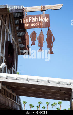 Florida Gulf of Mexico, Gulf Coast, Anna Maria Island, Bradenton Beach, centre-ville historique, Bridge Street, Fish Hole miniature Golf, mini-golf, putt Banque D'Images