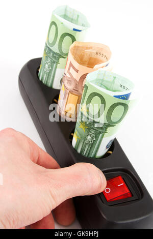 Connecteur mâle avec l'euro Banque D'Images