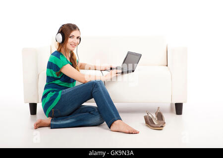 Ordinateur portable ordinateur portable femme Banque D'Images