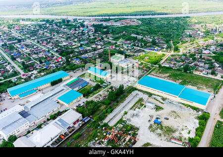 Quartier résidentiel et industriel. Tyumen.Russie Banque D'Images