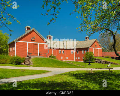 Grange en fer à cheval. Shelburne Farms, Shelburne, Vermont, Etats-Unis Banque D'Images