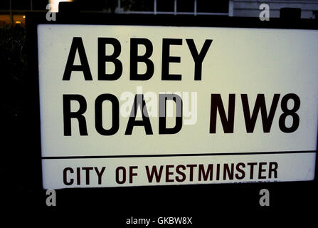 Signe d'Abbey Road à Londres, en Angleterre Banque D'Images