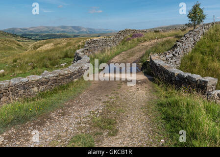 L'occupation de la route au-dessus de Dentdale Yorkshire Dales National Park Banque D'Images