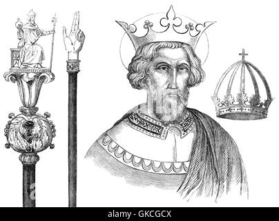 Charlemagne, Charles le Grand ou Carolus Magnus, 747-814, Roi des Francs et Empereur des Romains Banque D'Images