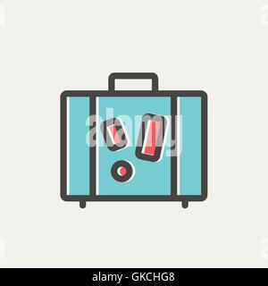 Assurance voyage l'icône de la ligne mince Illustration de Vecteur