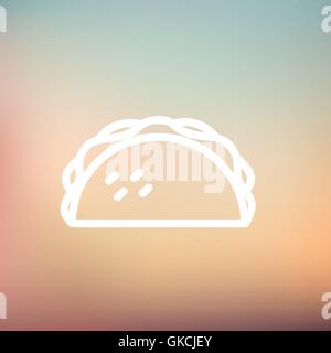 L'icône de la ligne mince Taco Illustration de Vecteur