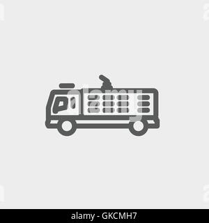 Camion à incendie l'icône de la ligne mince Illustration de Vecteur
