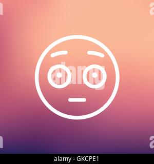 Peur face à l'icône de la ligne mince Illustration de Vecteur