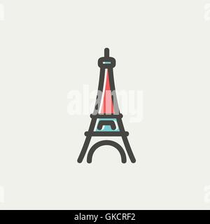 L'icône de la ligne mince tour de Paris Illustration de Vecteur