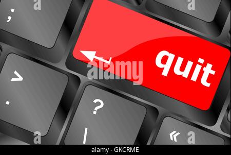 Bouton Quitter sur noir clavier de l'ordinateur internet vector Illustration de Vecteur