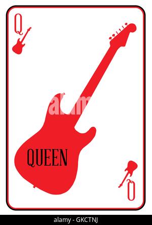 Curvy Red Queen Guitare Illustration de Vecteur