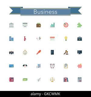 Business Flat Icons Illustration de Vecteur