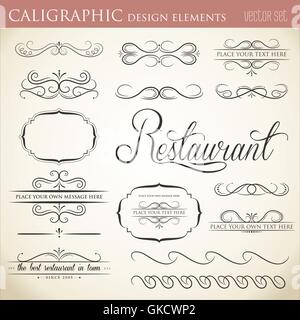 Éléments de conception calligraphiques pour embellir votre mise en page Illustration de Vecteur