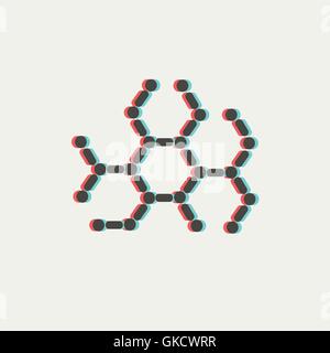 Molécule d'ADN de l'icône de la ligne mince Illustration de Vecteur