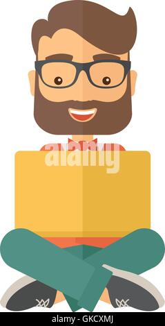 Businessman reading a book Illustration de Vecteur