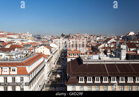 Vue sur les toits du centre-ville de Lisbonne, Portugal Banque D'Images