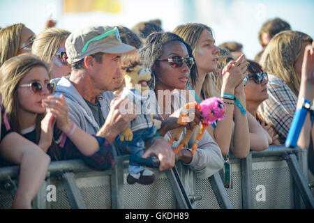 Festivaliers au 2016 Boardmasters et Surf music festival Banque D'Images