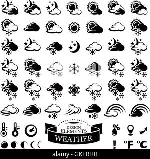 Collection d'icônes météo Illustration de Vecteur