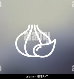 L'icône de la ligne fine d'ail Illustration de Vecteur